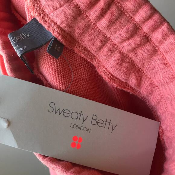 Sweaty Betty Blush Pink Essentials High Waist Longline Sweat Shorts - Picture 9 of 11